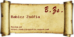 Babicz Zsófia névjegykártya